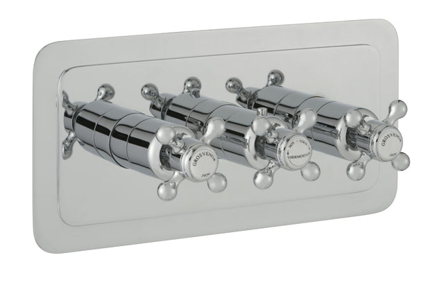 JTP Grosvenor Cross Thermostatic 2 Outlet Shower Valve - Chrome - 76693