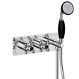 JTP Grosvenor Cross Thermostatic Concealed 2 Outlet Valve with Handset - Chrome - GB76868 - TAP 'N' SHOWER