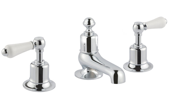 JTP Grosvenor Lever 3 Hole Deck Mounted Bath Filler - Chrome - 85095