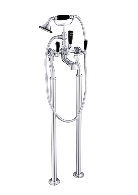 JTP Grosvenor Black Lever Freestanding Bath Shower Mixer With Kit - Chrome - GB85275FS