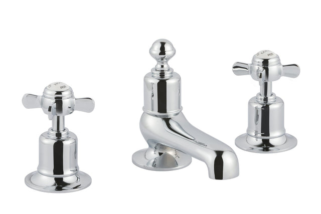 JTP Grosvenor Pinch 3 Hole Deck Mounted Basin Mixer - Chrome - 98193