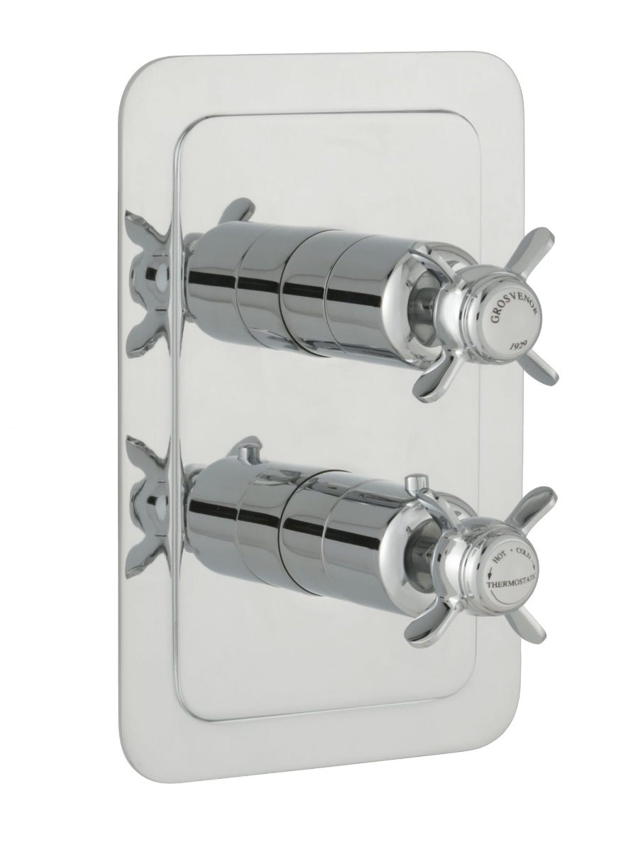 JTP Grosvenor Pinch Thermostatic 2 Outlet Shower Valve - Chrome - 98671