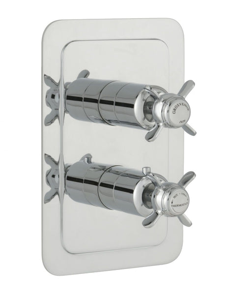 JTP Grosvenor Pinch Thermostatic 2 Outlet Shower Valve - Chrome - 98671