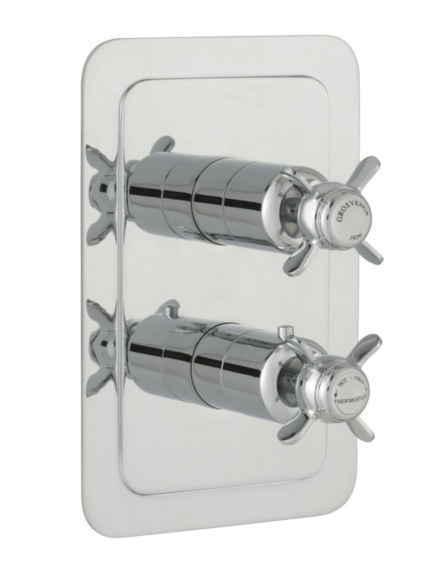 JTP Grosvenor Pinch Thermostatic 2 Outlet Shower Valve - Chrome - 98671
