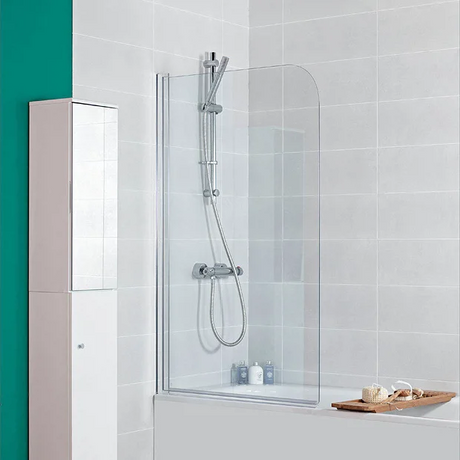 Roman Haven 820mm x 1360mm Frameless Curved Bath Screen - H2D2CS