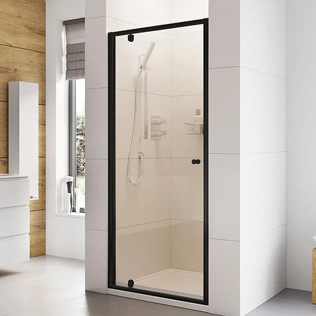 Roman Haven6 Matt Black Frame  800mm x 1900mm Pivot Shower Door - H3P8CB