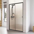 Roman Haven6 Matt Black 1100mm x 1900mm Sliding Shower Door - H3S11CB