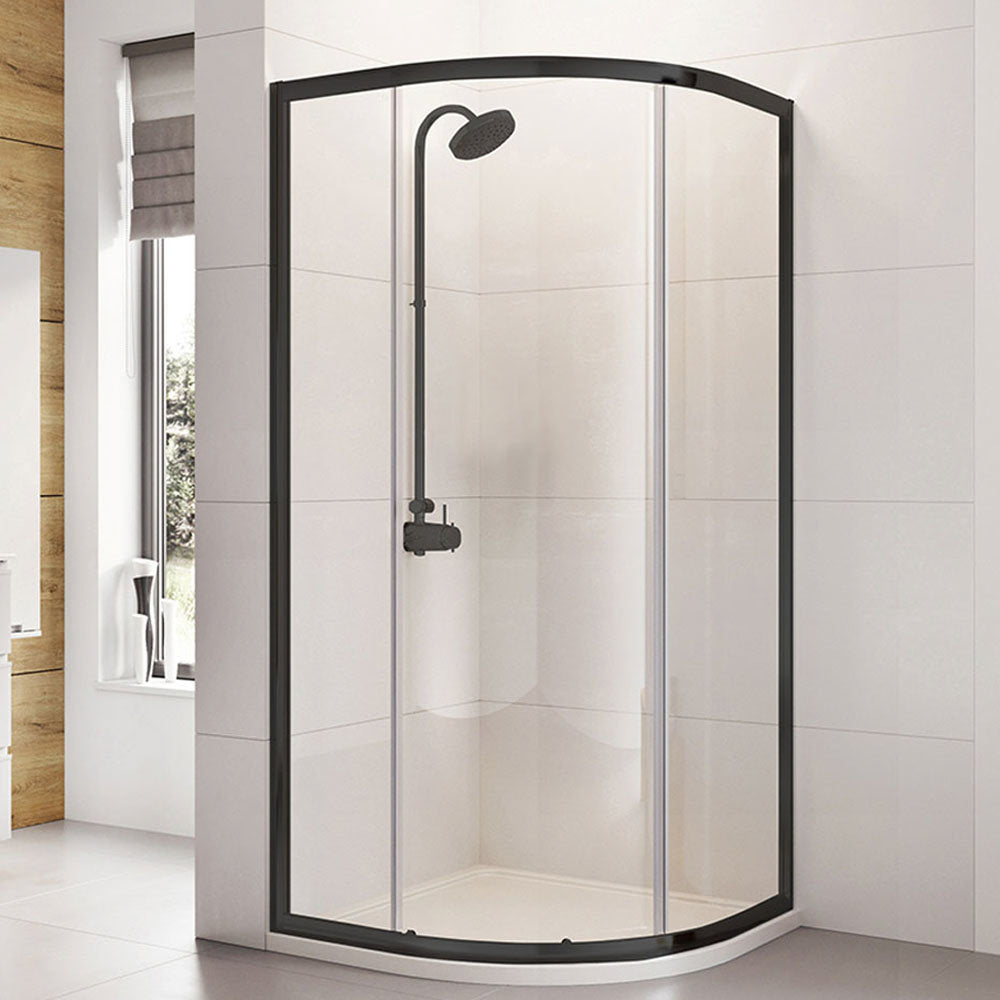 Roman Haven6 Single Door 900mm x 900mm x 1900mm Matt Black Frame Shower Enclosure - H3SQ9CB