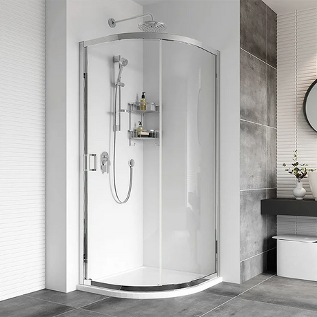Roman Haven8 One Door Quadrant 900mm x 1950mm Silver Shower Enclosure - H4SQ9CS