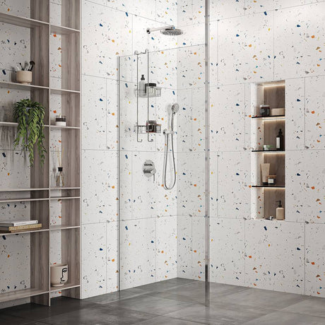 Roman Haven 8mm Glass Wetroom Panel 400mm - Chrome - H8SP4CS
