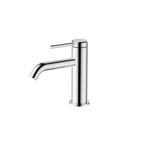 Britton Hoxton Monobloc chrome basin mixer with single handle and round solid brass design