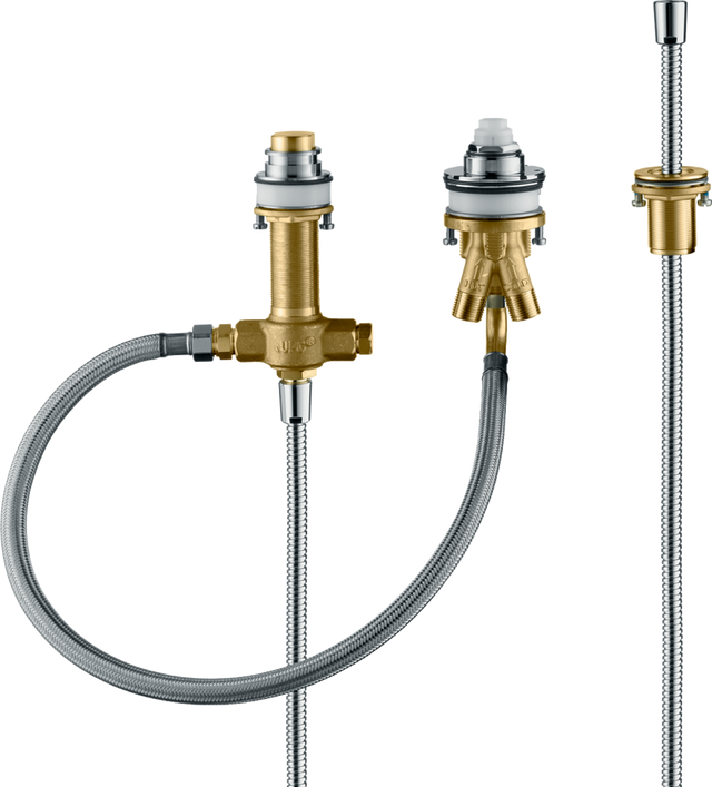 Hansgrohe Basic Set For 3-hole Rim-mounted Single Lever Bath Mixer Wit