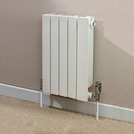 Towelrads Hanworth 5 Sections Horizontal Flat Panel Radiator 590mm High x 428mm Wide - White - 128078 - TAP 'N' SHOWER