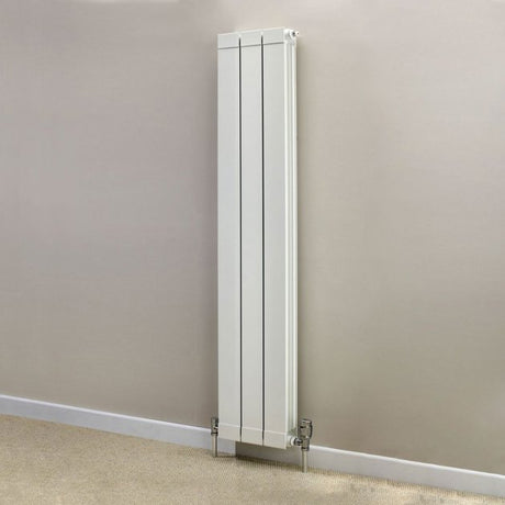 Towelrads Hanworth Vertical Flat Panel Radiator 3 Sections 1446mm High x 268mm Wide - White - 128088