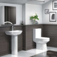 Nuie Harmony White Contemporary 500mm 1 Tap Hole Basin & Pedestal - CH