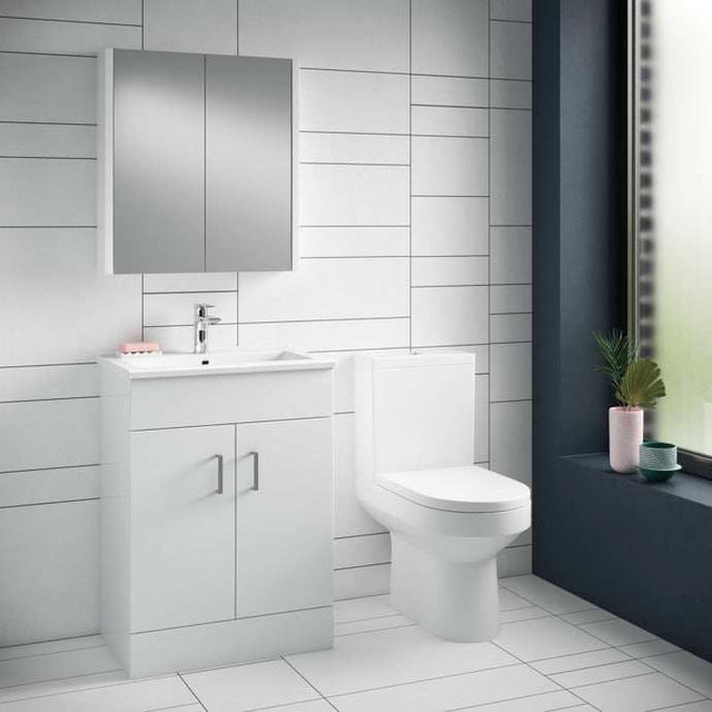 Nuie Harmony White Contemporary Close Coupled Pan & Cistern - CHM003