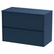 Hudson Reed Havana Wall Hung 2 - Drawer Vanity Unit with Worktop 800mm Wide - Midnight Blue - HAV2906W - TAP 'N' SHOWER