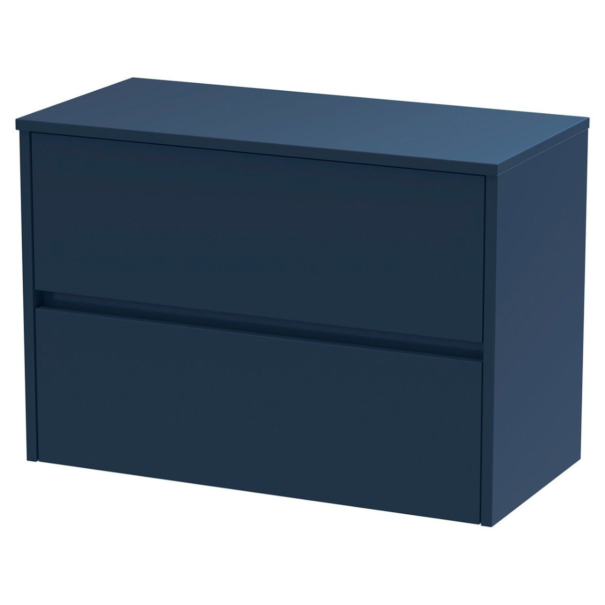 Hudson Reed Havana Wall Hung 2 - Drawer Vanity Unit with Worktop 800mm Wide - Midnight Blue - HAV2906W - TAP 'N' SHOWER