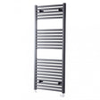 Towelrads Pisa Straight Heated Towel Rail 1200mm High x 500mm Wide - Anthracite - 150005