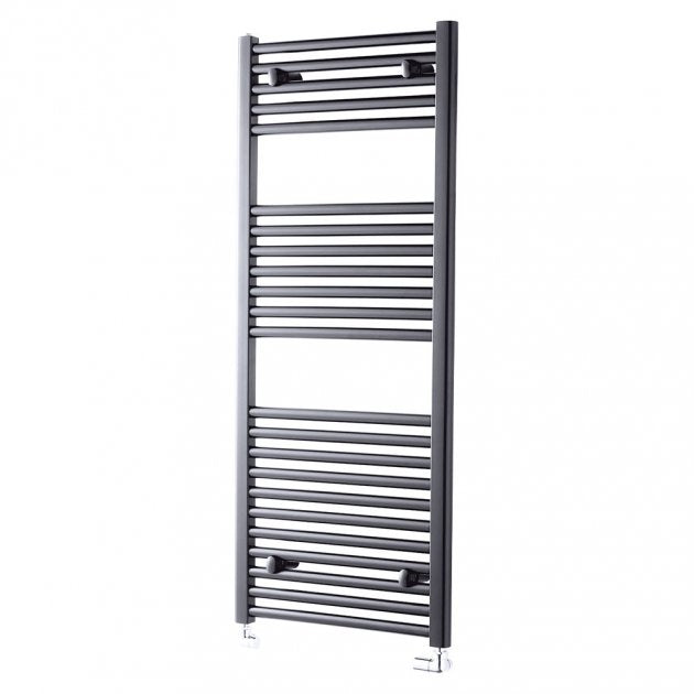 Towelrads Pisa Straight Heated Towel Rail 1200mm High x 600mm Wide - Anthracite - 150006