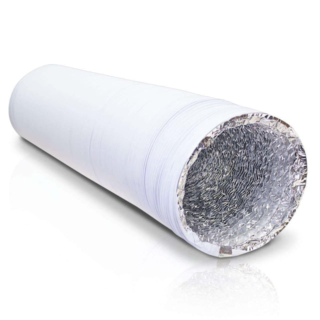 150mm Blauberg PVC Heavy Duty flexible white duct hose 6m for extractor fans and air conditioning units