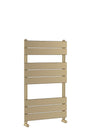 Nuie Piazza Square Towel Radiator with Flat Panels 840mm x 500mm - Brushed Brass - HL882 - TAP 'N' SHOWER