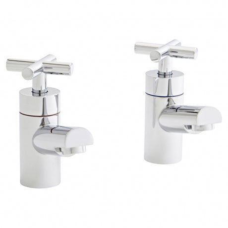 Kartell Times Pair Bath Pillar Taps -  Polished Chrome - TAP085TI