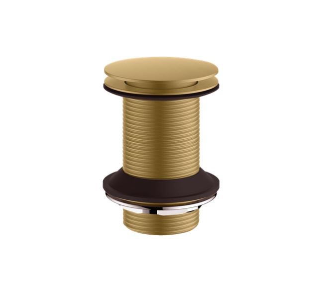 Britton Hoxton Un-slotted Basin Waste - Brushed Brass - HOX.011BB