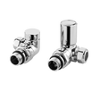 Nuie Radiator Valves Chrome Contemporary Corner Valve Pack (Pairs) - H