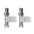 Nuie Radiator Valves Chrome Contemporary Straight Valve Pack (Pairs) -