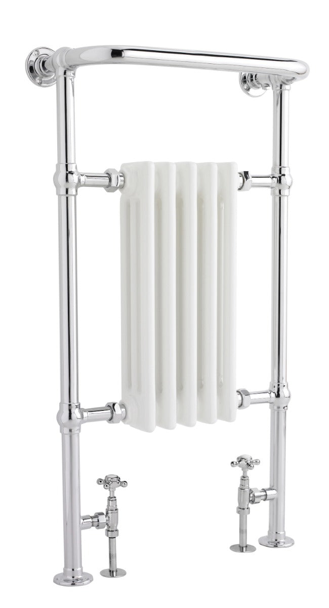 Launde Abbey Small Harrow Traditional Radiator 965 x 540mm - Chrome