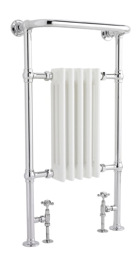 Launde Abbey Small Harrow Traditional Radiator 965 x 540mm - Chrome