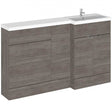 Hudson Reed Fusion RH 3-doors combination bathroom unit with 600mm WC unit in brown grey Avola finish