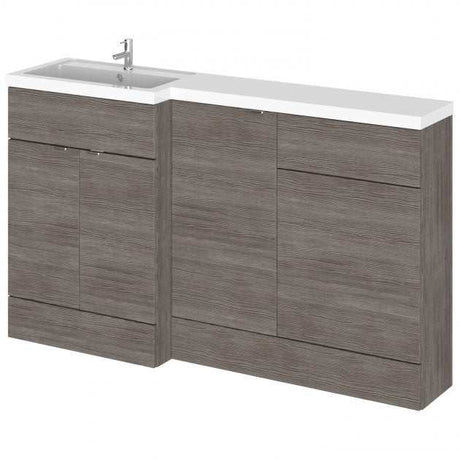 Hudson Reed Fusion LH 3-doors combination bathroom unit with 500mm WC and 1500mm vanity in brown grey Avola finish