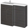 Hudson Reed Fusion bathroom combination unit with L shape basin and two doors in Hacienda Black finish