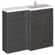 Hudson Reed Fusion bathroom unit with 2 doors, right-hand L shape basin, 1100mm wide in Hacienda Black finish
