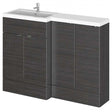 Hudson Reed Fusion Modern 1200mm wide black base unit with left-hand soft close doors and integrated sink