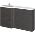 Hudson Reed Fusion Modern 600mm Hacienda Black WC Unit LH Combination with integrated sink and storage cabinet.