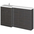 Hudson Reed Fusion modern bathroom combination unit in Hacienda Black with three-section 300mm base and 1500mm width