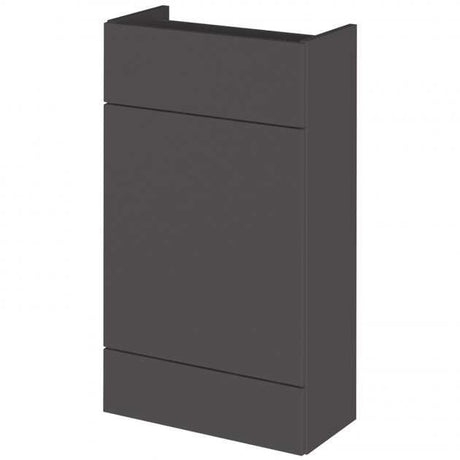 Hudson Reed Fusion modern compact WC unit in gloss grey, 500mm wide bathroom storage cabinet