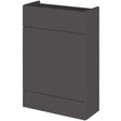Hudson Reed Fusion Modern Grey Gloss 600 compact WC storage unit with sleek, durable, modern grey gloss finish for bathrooms