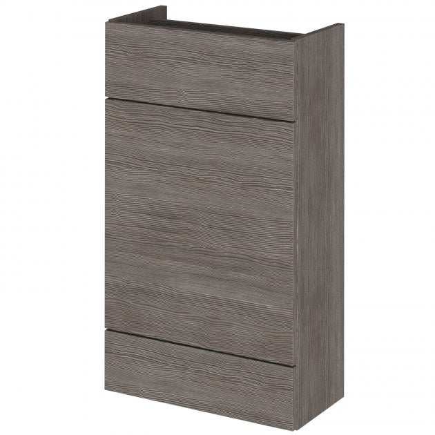 Hudson Reed Fusion modern compact WC unit in brown grey Avola finish with a 500mm wide space-saving design