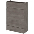Hudson Reed Fusion modern 600mm wide WC unit in Brown Grey Avola finish with soft-close doors and integrated handles