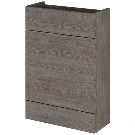 Hudson Reed Fusion modern 600mm wide WC unit in Brown Grey Avola finish with soft-close doors and integrated handles
