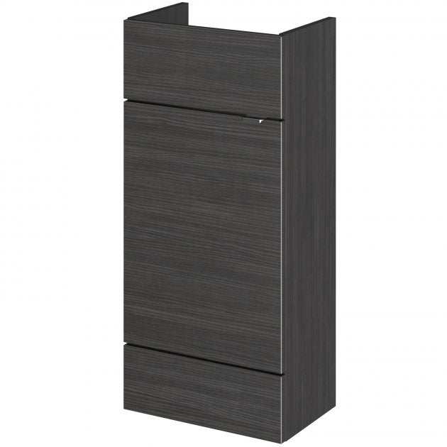 Hudson Reed Fusion compact 400mm wide bathroom vanity unit in Hacienda Black finish with storage cabinet
