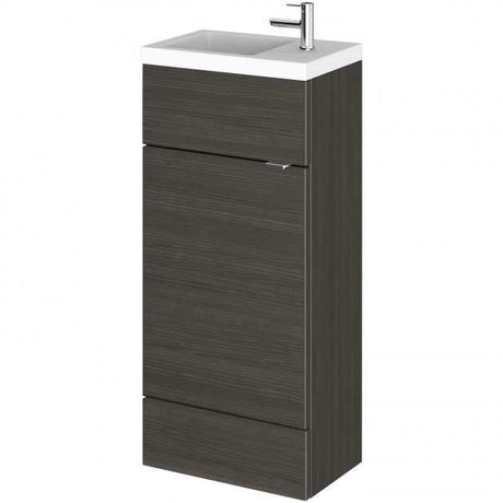 Hudson Reed Fusion modern compact vanity unit in hacienda black with rectangular basin, 400mm wide