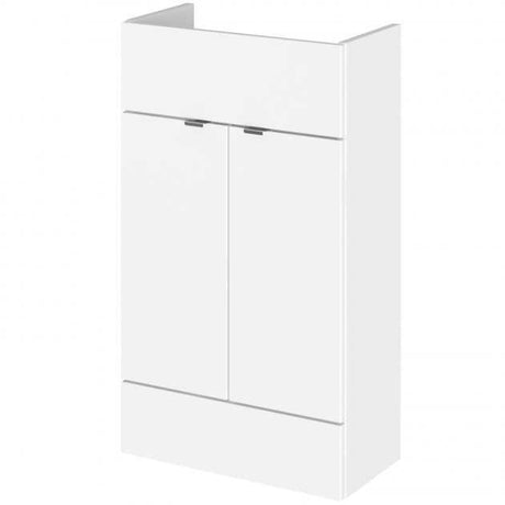 Hudson Reed Fusion gloss white compact 500mm bathroom vanity unit with soft-close doors and storage cabinet