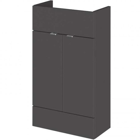 Hudson Reed Fusion modern compact 500mm wide gloss grey bathroom vanity unit with storage
