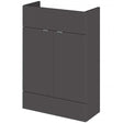 Hudson Reed Fusion modern compact 600mm wide gloss grey bathroom vanity unit with storage