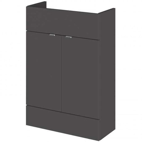 Hudson Reed Fusion Modern Compact Vanity Unit 600mm Wide - Gloss Grey - OFF907